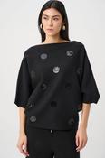 Boxy Embroidered Sweater - Black