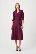 Satin Flowy Wrap Dress - Elderberry image