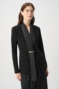 Scarf Collar Blazer - Black image