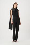 Scarf Collar Fitted Top - Black image