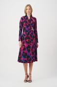 Animal Print Flowy Wrap Dress - Black Multi