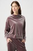 Velvet Cowl Collar Top - Mink