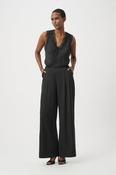 Satin Sleeveless Top - Black