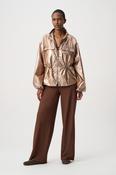 Metallic Nylon Cocoon Jacket - Palladium image