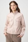 Metallic Leatherette Bomber Jacket - Pearl Blush image
