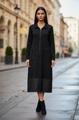 Zip Front Dress - Black image