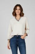 Navy Trim Sweater - Panna Cotta image