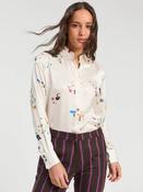 Sherlock Satin Print Blouse - Off White