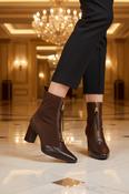 Centre Zip Heeled Boot - Espresso image