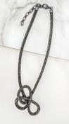 Jeweled Long Necklace - Black image