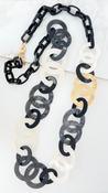Black and White Circle Necklace - Black and White image