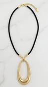 Oval Necklace - BLACK and GOLD image