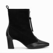Centre Zip Heeled Boot - Black image