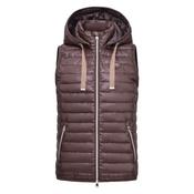 Padded Gilet with Hood - CHOCOLATE