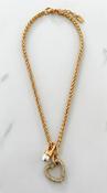 Diamonte Heart Necklace - Gold image
