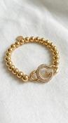 Diamonte Clasp Bracelet - Gold image
