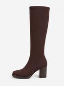Knee High Heeled Boot - Brown image