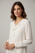 Blouse with Front Frill - Bright Ecru image