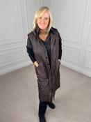 Long Quilted Waistcoat - CHOCOLATE image