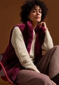 Faux Fur Gilet - Red Wine
