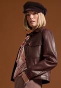 Leather Look Jacket - Red Wine