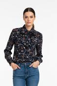 Pussybow Blouse - Navy image