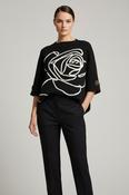 Flower Knit - Black and Ivory