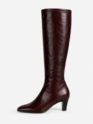Knee High Low Heel Boot - Bordeaux image