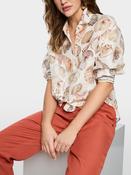 Seashell Print Collared Blouse - Off White