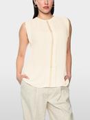 Pleat Front Blouse - Bright Ecru image