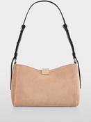 Suede Shoulder Bag - Warm Taupe