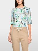 Print Half Sleeve Top - Skyway image