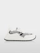 Mesh and Leather Trainer - Off White image