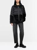 Padded Jacket with Faux Fur - Black