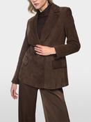 Suede Leather Blazer - Seal Brown image