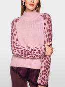 High Neck Sweater with Spot Sleeve - Chalk Pink image