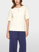 T-shirt with Satin Trim - Bright Ecru image