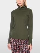High Neck Long Sleeve Top - Forest Night