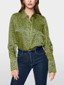 Animal Print Satin Blouse - Apple Green image