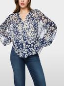 Print V neck Blouse - Midnight Sail image