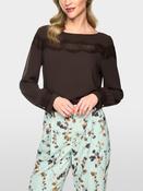 Lace Detail Blouse - Seal Brown image