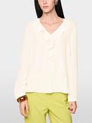 Blouse with Front Frill - Bright Ecru image