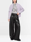Leather Look Wide Leg Pant - Black image
