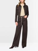 Wide Leg Jean with Belt - Seal Brown image