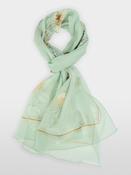 Silk scarf with floral print - Silt Green image