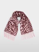 Animal Print Fringe Scarf - Chalk Pink image
