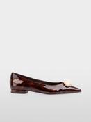 Patent leather flats with leopard print - Soft Cappuccino image
