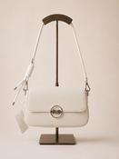 Flap Over Crossbody Bag - Beige image