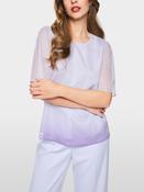 Blouse with Sheer Sleeves - Purple Heather