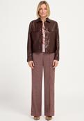 Leather Look Jacket - Red Wine image